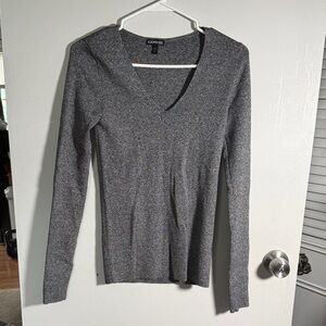 Express Charcoal V-Neck Sweater